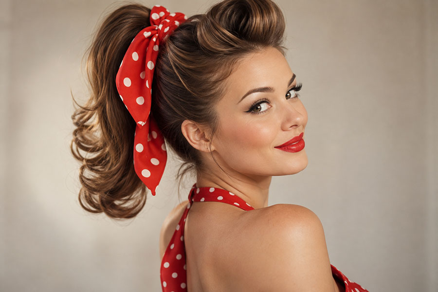 Ретро конска опашка в pin-up стил 13 Ретро конска опашка в pin-up стил